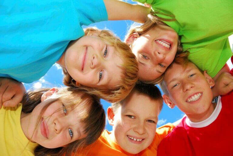 Group of happy children